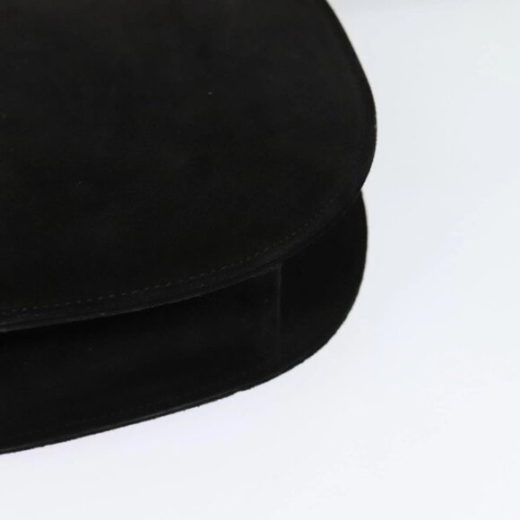 CELINE Hand Bag Suede 2way Black Gold Auth 120904 - Picture 4 of 16